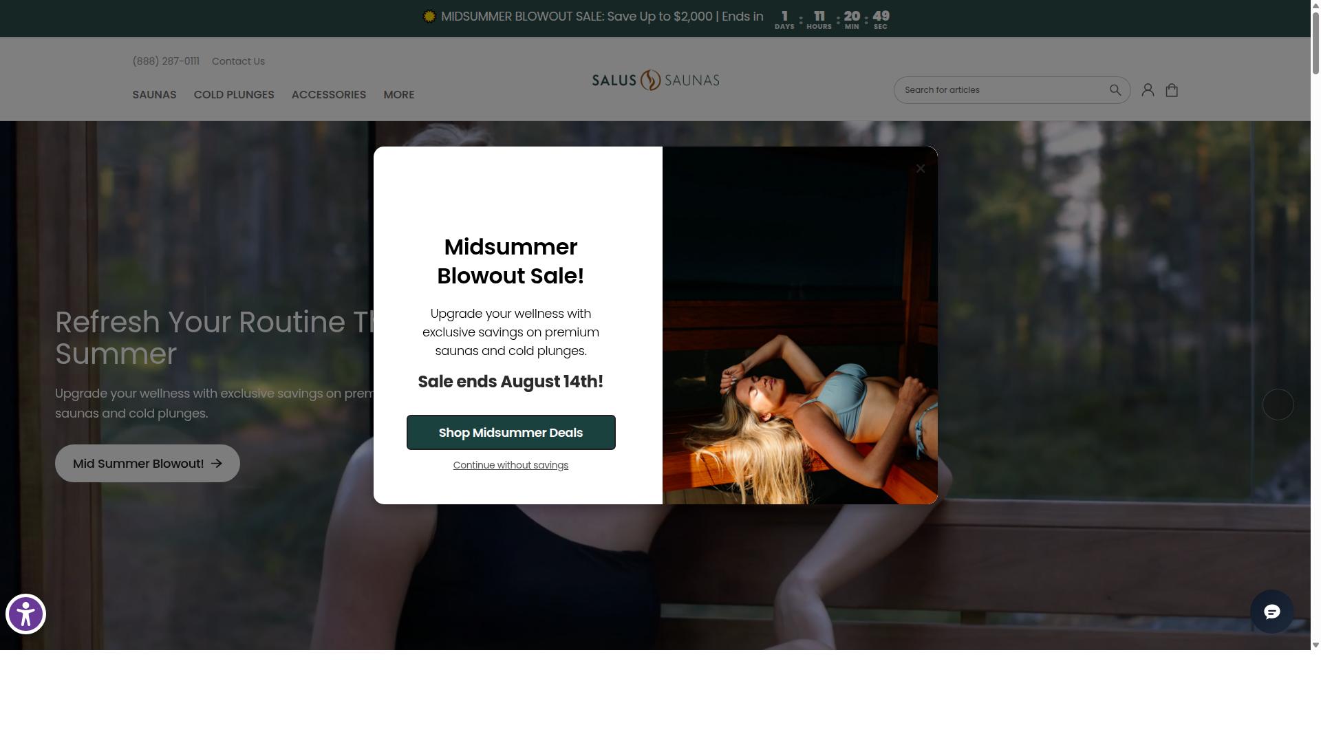 Salus Saunas website